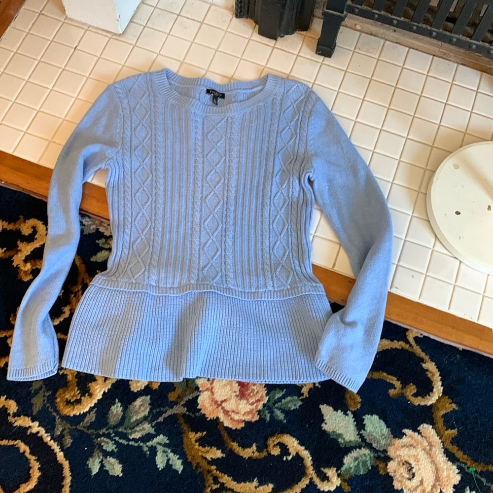 Talbots‎ petites cabled flared sweater. Worn a few times